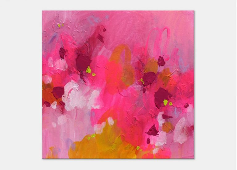 Pink abstract art | Abstract canvas artwork | Small abstract art