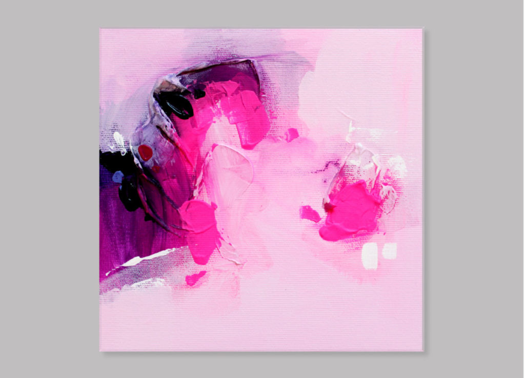 Art painting on canvas | Pink painting | Small pink art